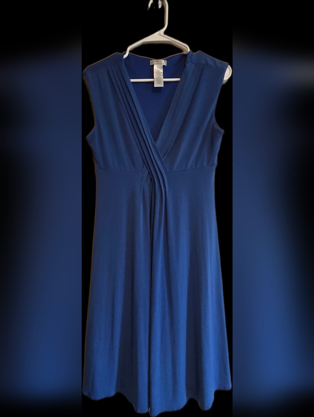 London Style Royal Blue Sleeveless V-Neck Dress